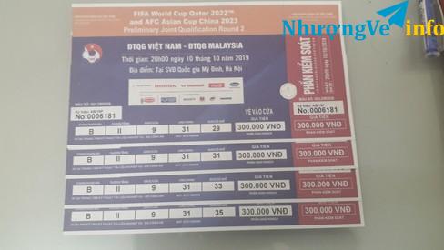 Ảnh 4 vé liền nhau Khán đài B trận Việt Nam - Malaysia 1.100K/vé