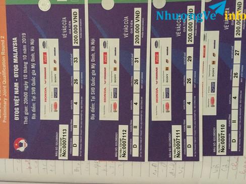 Ảnh 3 cặp vé loại 4 trận malay-vietnam 1tr3 1 cặp. ko mặc cả. liên hệ 0339244366 hà nội.