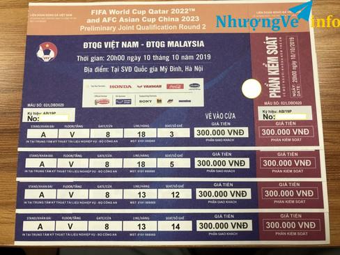 Ảnh Nhượng lại 2 cặp vé loại 3, Việt Nam vs Malaysia 10/10 KĐ A, cửa 8, tầng V
