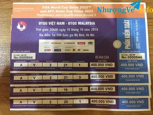 Ảnh Bán 2 cặp khán A cửa 2 gần nhau vé VIP chính giữa sân.