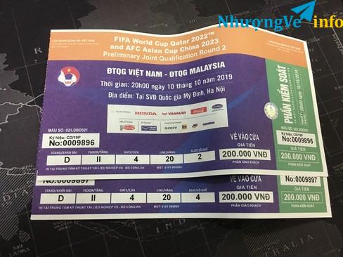 Ảnh Vé bóng đá VN-Malay 10/10 - cặp 200k