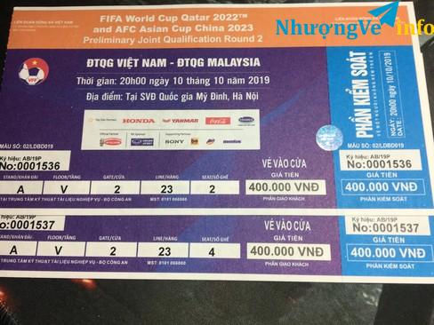 Ảnh Cần bán 1 cặp vé khán đài A tầng V cửa 2 mệnh giá 400k