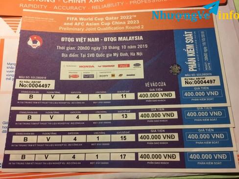 Ảnh 4 vé 400k Việt - Mã ghế siêu đẹp giá 6,6tr cho ai lấy cả 4 vé, giao dịch trực tiếp
