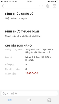 Ảnh Bán cặp vé QR code, hàng ghế siêu đẹp t2, khán đài B