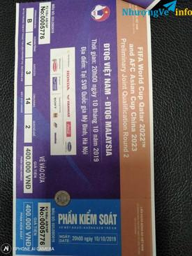 Ảnh 2 VÉ KHÁN ĐÀI B TẦNG V CỬA 3 CHÍNH GIỮA SÂN