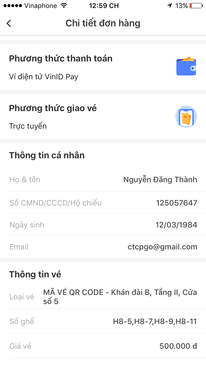Ảnh Thừa một cặp vé khán đài B tầng 2 cửa 5