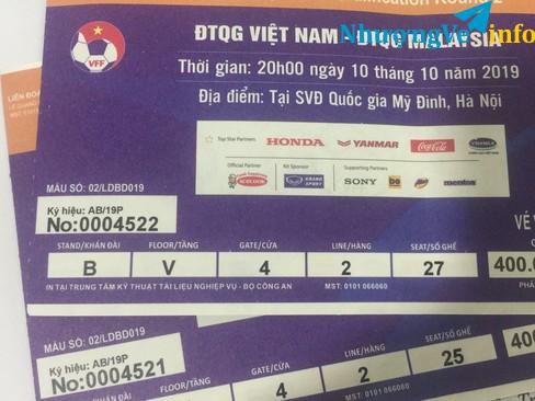 Ảnh Chỉ bán hôm nay: Cặp vé khán đài B Vip, nơi sôi động nhất sân, tầng V, cửa 4 giữa sân trận Việt Nam