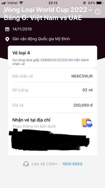 Ảnh Cặp Vé bóng đá Việt Nam - UAE cần Pass nhanh