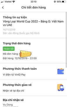 Ảnh Cặp vé trận Việt Nam Vs UAE
