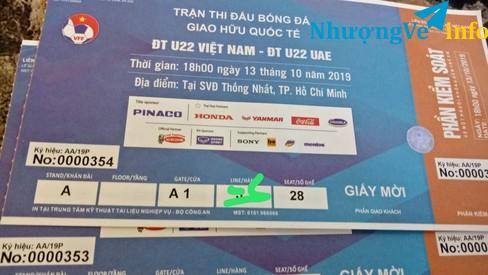 Ảnh Pass cặp vé A1 giao hữu VN-UAE 13/10 sân Thống Nhất