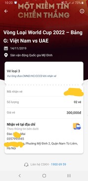 Ảnh Bán Cặp vé 300k VN - UAE