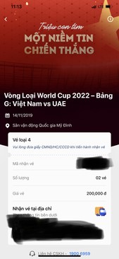 Ảnh Cặp vé 200k việt nam -uae