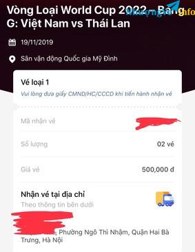 Ảnh Vé Loại 1 Việt Nam- Thái Lan