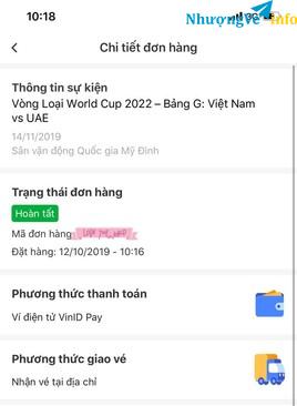 Ảnh Vé Bóng đá VN - UAE (Hà Nội)