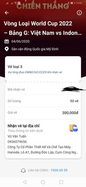 Ảnh Bán cặp vé Việt Nam - Indonesia