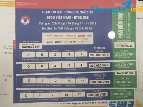 Ảnh Vé bóng đá trận VN-UAE loại 200k
