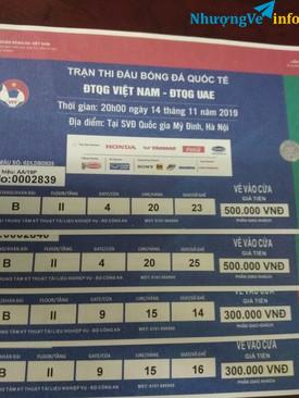 Ảnh Bán 2 cặp vé trận UAE mệnh giá 300k và 500k giá 2,6tr và 4,2tr/cặp