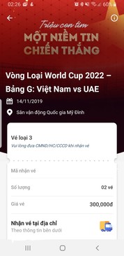 Ảnh Sắp nhận vé bóng đá trận VN-UAE, do anh chị em cùng cơ quan không đi nên cần bán một số vé như dưới: