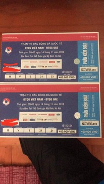 Ảnh Cần bán 3 cặp vé VN-UAE ngày 14 - 11 - 2019.2 cặp 500 và 1 cặp 400. ghế siêu đẹp