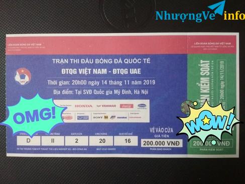 Ảnh 1 vé loại 200k trận VN UAE giá 600k gdtt tại Hải Phòng
