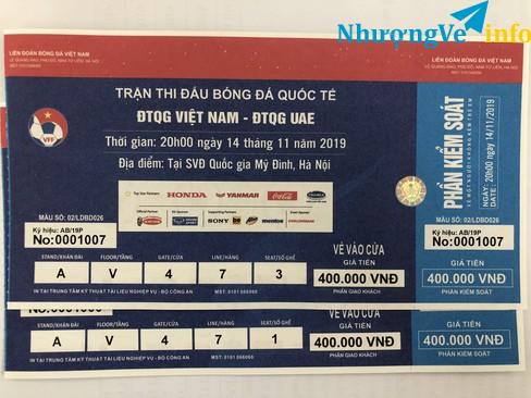 Ảnh Cặp vé 400k trận UAE Khán đài A tầng V cửa 4
