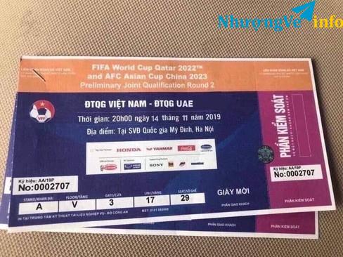 Ảnh Bán 60 vé xem đá bóng trận VietNam-UAE sân Mỹ Đình 14/11 20h00 0972439268