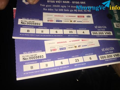 Ảnh Bán cặp vé b500 cửa 6 đẹp mê