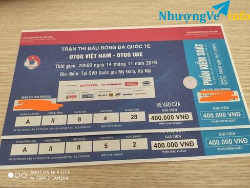Ảnh Nhượng lại cặp vé bóng đá loại 400k trận VN-UAE giá 2tr600k