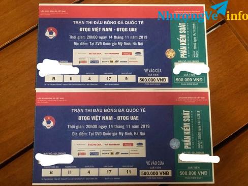 Ảnh CẶP VÉ 500k KHÁN ĐÀI B TẦNG II CỬA 4 GIÁ 4TRIEU1 0961273757
