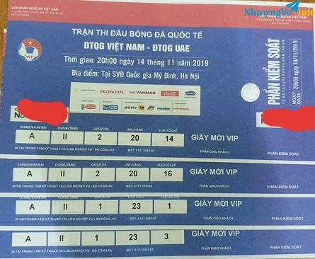 Ảnh Em cần bán 2 vé Víp khán đài A trận UAE