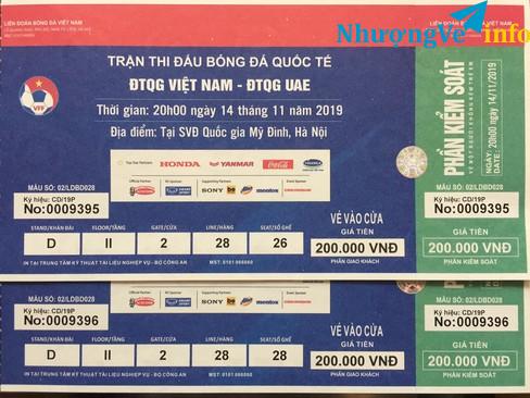 Ảnh Cặp Vé bóng đá Việt Nam - UAE cần Pass nhanh