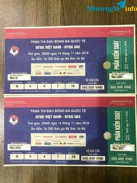 Ảnh cặp vé bóng đá khán đài B tầng II cửa 4 (mệnh giá 500k) trận Việt Nam-UAE