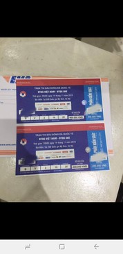 Ảnh 1 cặp vé bóng đá khán đài B tầng V cửa 2 (mệnh giá 400k)
