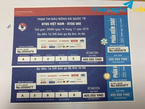 Ảnh Cặp vé trận VN với UAE khán đài A tầng 2