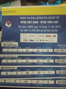 Ảnh Cặp 200k khán đài C cửa 10 hàng 10 trận Thái Lan vị trí đẹp