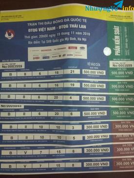 Ảnh Bán 2 cặp vé 500k trận Thái Lan cùng cửa cho nhóm đi cùng giá rẻ