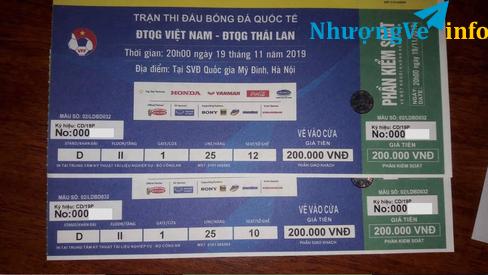 Ảnh Cặp vé Việt Nam - Thái Lan - Khán đài D - 200K - Khương Đình hoặc Tam Trinh