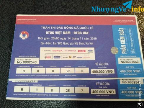 Ảnh [VN - UAE] 1 CẶP LOẠI 200K KHÁN ĐÀI C - 1 CẶP LOẠI 400K KHÁN ĐÀI B
