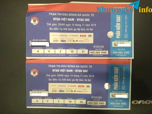 Ảnh [HN-Cầu giấy] Bán cặp vé khán đài A trận Việt Nam vs UAE  vị trí đẹp, giá yêu thương