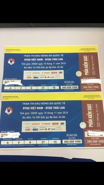 Ảnh Cặp vé 300 khán đài A trận Việt Nam - Thái Lan