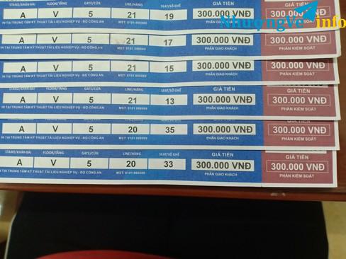 Ảnh 3 cặp vé khán đài A cửa 5 trận VN-TL