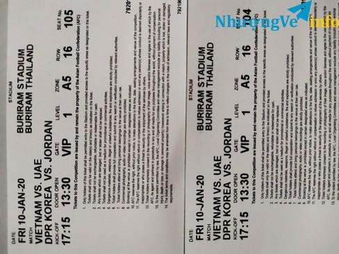 Ảnh Cặp vé VIP trận VN - UAE ngày 10.01
