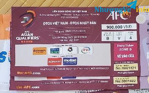 Ảnh Bán vé 900KK Nhật Bản khán đài B-V cửa 4 sô ghế 1 chính giữa tầng 2