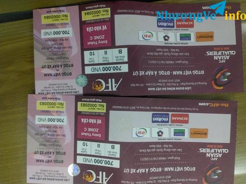 Ảnh Pass cặp vé Việt Nam Arap Khán đài B
