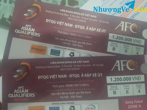 Ảnh Thanh lý cặp vé VN Arab loại 1.2tr B II 4 giá x0.5