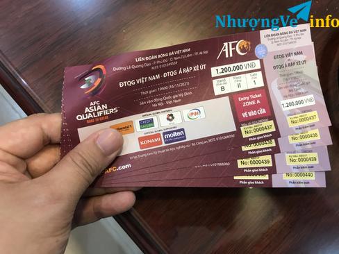 Ảnh Nhượng lại vé xem bóng đá trận việt nam - ả rập