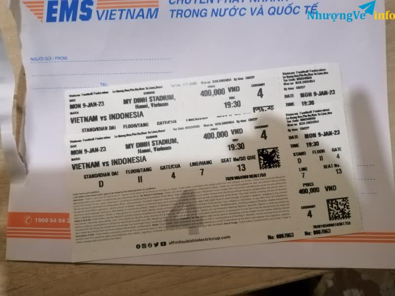 Ảnh Bán lại Cặp vé D, BK về VN vs Indonesia