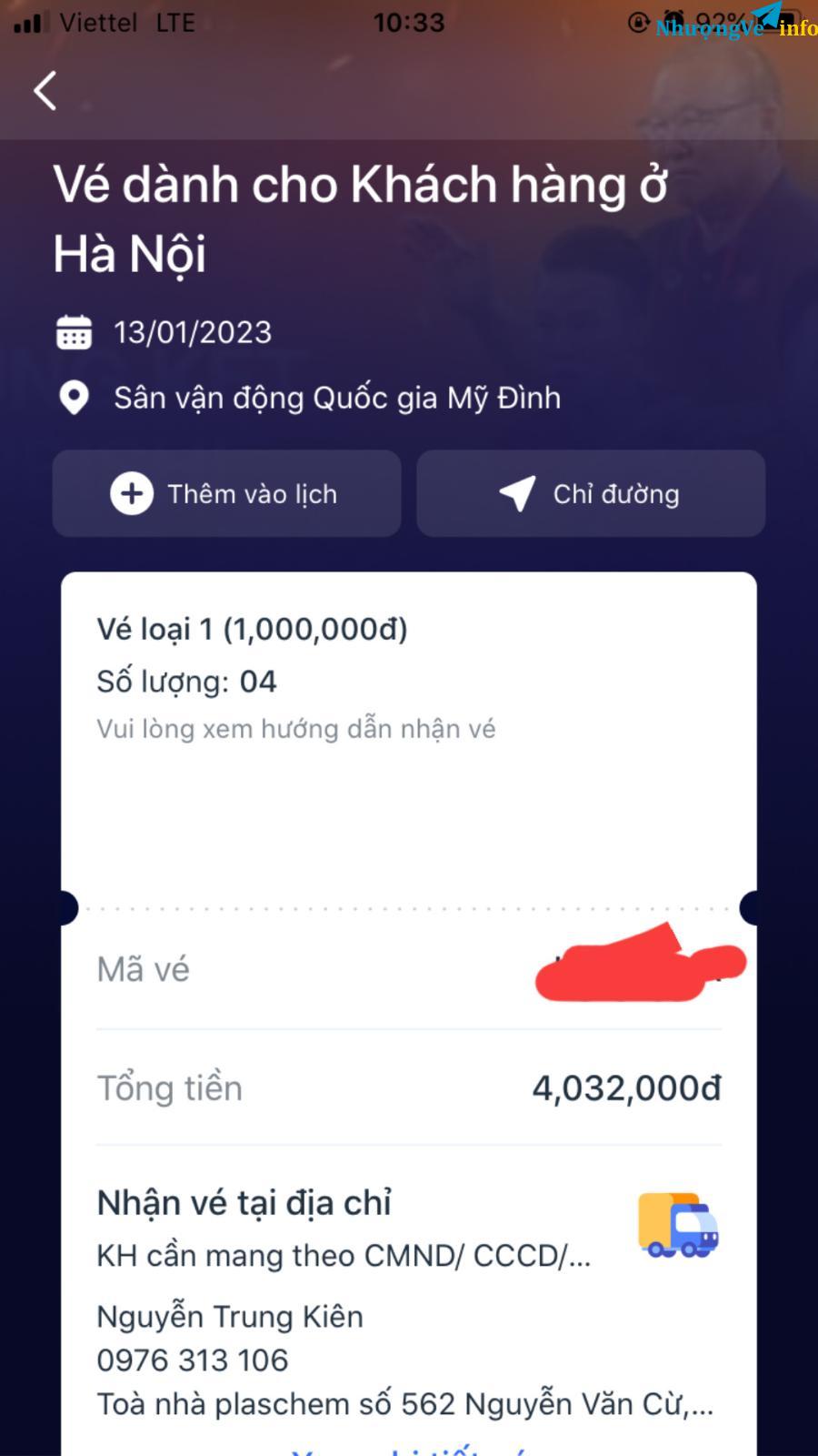 Ảnh 2 cặp vé chung kết loại 1