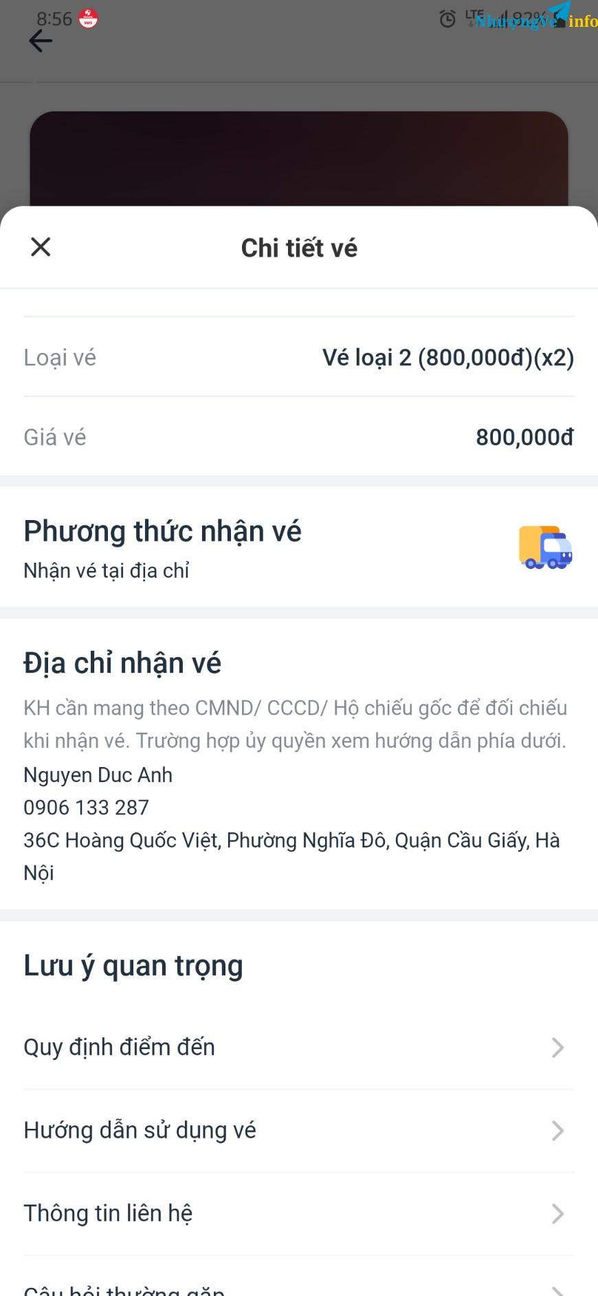 Ảnh 1 Cặp vé Loại 2