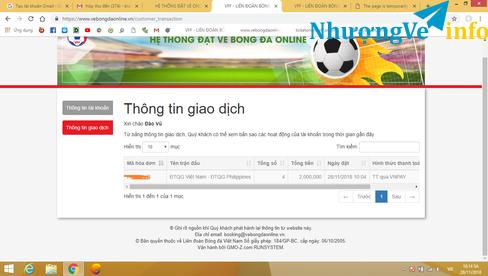 Ảnh còn thừa 2 cặp vé bóng đá loại 500k  VN - PHIL  5TR/CẶP